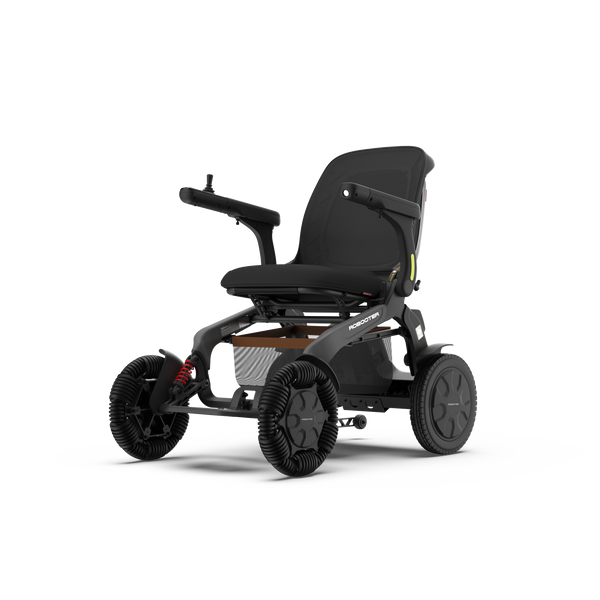 Robooter E60 Pro-Standard Powered Chairs-The model offers customizable comfort with an adjustable armrest width and reclining back options from 8-38°, 12inch wheels and a top speed of 10km/h.-Glide Products