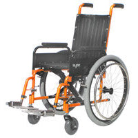 NiftyGlide-Paediatric Manual-The NiftyGlide is a great manual wheelchair for young children. It’s available in a seat width of either 34cm or 37cm. It has a clever folding frame for transport or storage, and the aluminium footplate leg rests can be swung out of the way or detached altogether. -Glide Products