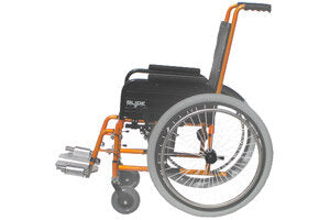 NiftyGlide-Paediatric Manual-The NiftyGlide is a great manual wheelchair for young children. It’s available in a seat width of either 34cm or 37cm. It has a clever folding frame for transport or storage, and the aluminium footplate leg rests can be swung out of the way or detached altogether. -Glide Products