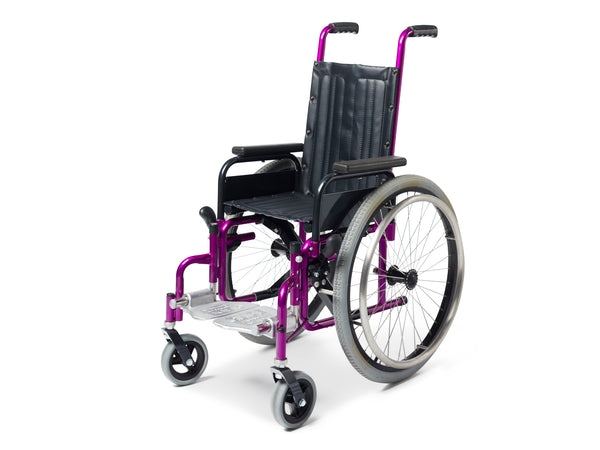 NipperGlide-Paediatric Manual-The NiftyGlide is a great manual wheelchair for young children. It’s available in a seat width of either 34cm or 37cm. It has a clever folding frame for transport or storage, and the aluminium footplate leg rests can be swung out of the way or detached altogether. -Glide Products