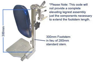 Legrest, Elevating 300mm Footstem 12471L-/spare-Glide Products