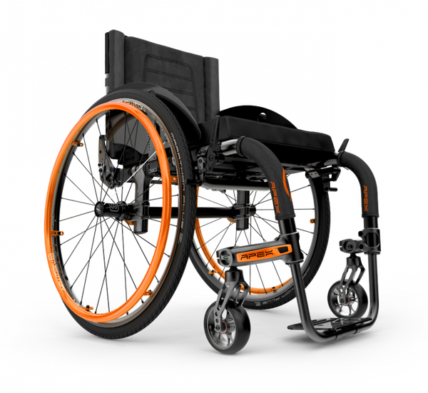 Apex A-Lightweight Fixed Frame-Motion Composites' APEX A aluminum rigid wheelchair is lightweight, robust and features a head-turning design. Made in Canada. -Glide Products