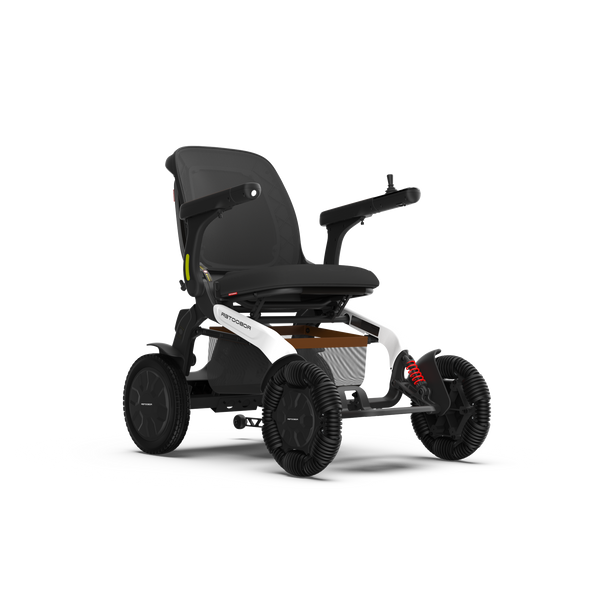 Robooter E60 Pro-Standard Powered Chairs-The model offers customizable comfort with an adjustable armrest width and reclining back options from 8-38°, 12inch wheels and a top speed of 10km/h.-Glide Products