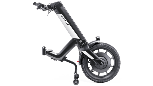 E-Pilot-Pull Power Add Ons-The E-Pilot adds motorcycle-style handles and a large powered front wheel to any manual wheelchair.-Glide Products