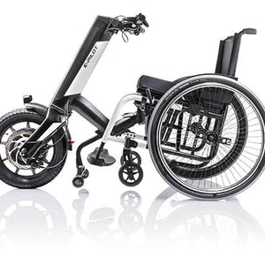 E-Pilot-Pull Power Add Ons-The E-Pilot adds motorcycle-style handles and a large powered front wheel to any manual wheelchair.-Glide Products